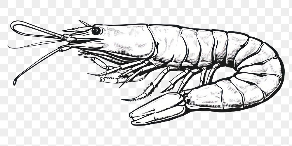PNG  Grilled shrimp sketch seafood drawing. 