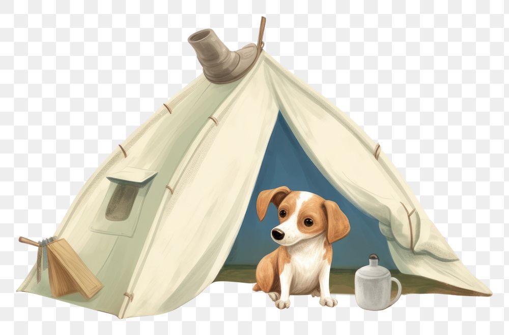 PNG Tent dog camping mammal. AI generated Image by rawpixel.