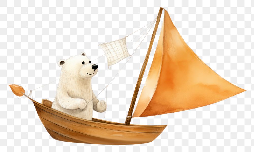 PNG Bear sailing bear sailboat vehicle. AI generated Image by rawpixel.