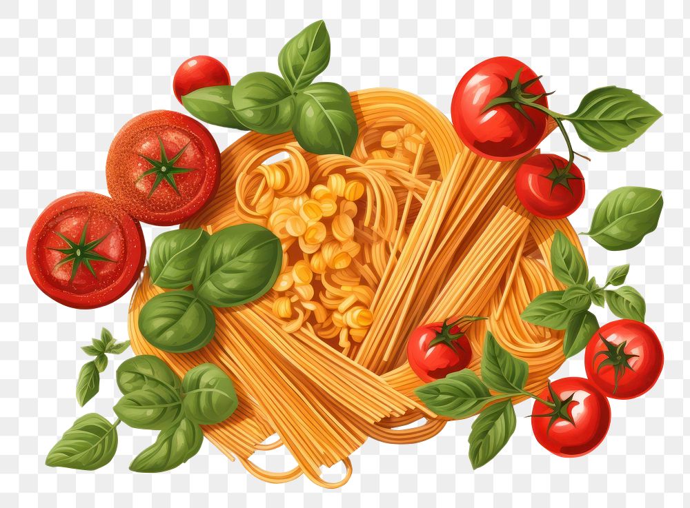 PNG Spaghetti recipe pasta food ingredient. AI generated Image by rawpixel.
