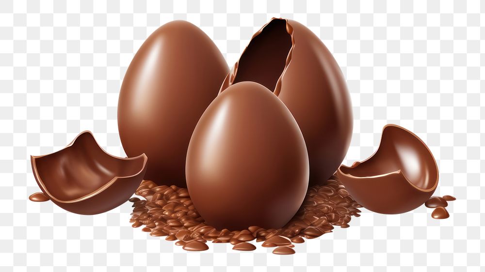 PNG Vector realistic chocolate eggs easter symbol eggshell dessert food. 