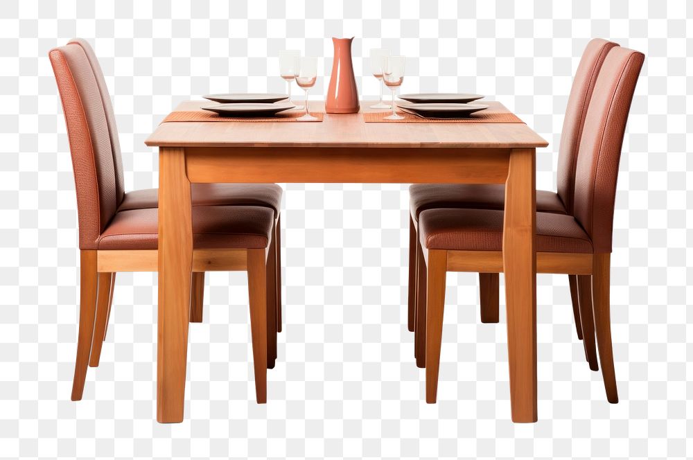 Wooden dining table furniture. AI generated Image by rawpixel.
