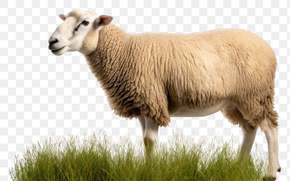 PNG Sheep grazing grass livestock animal mammal. AI generated Image by rawpixel.
