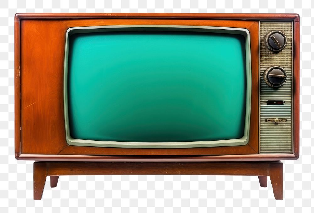 PNG Retro Style old television screen broadcasting. 