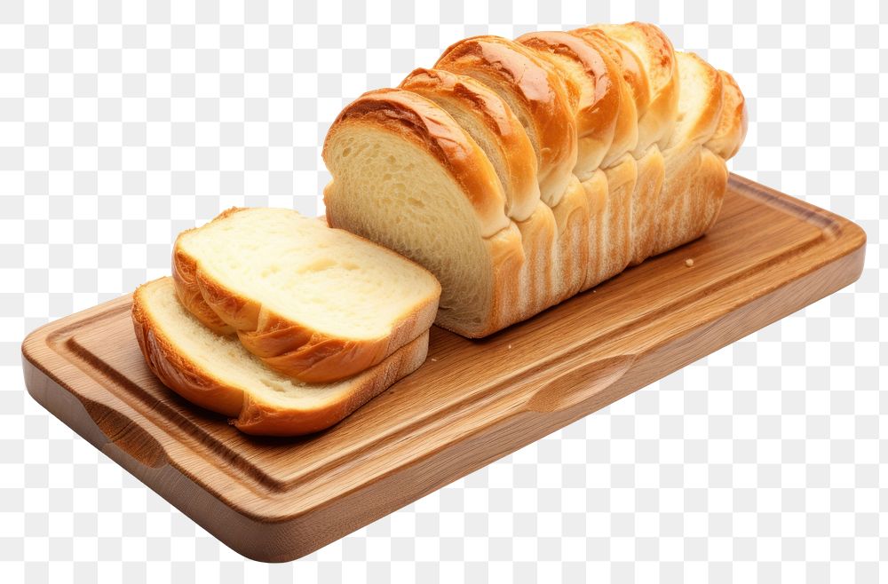 PNG Baked milk bread slice food wood. AI generated Image by rawpixel.