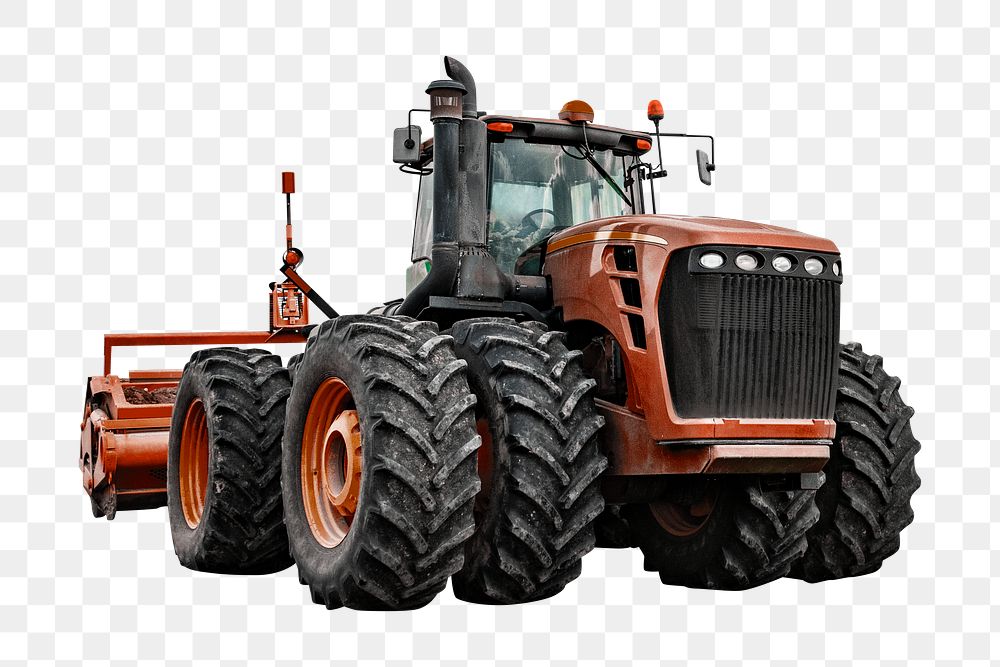 Tractor png sticker, harvesting machine image on transparent background