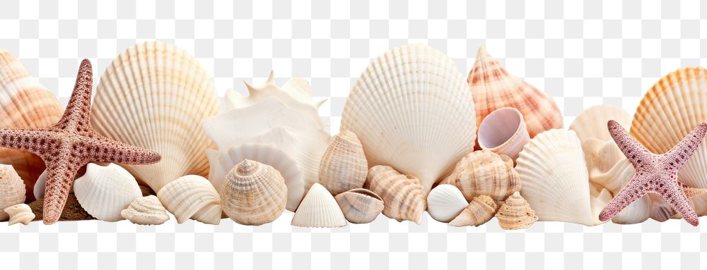PNG Seashells white background invertebrate holiday