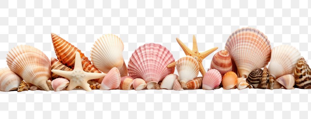 PNG Seashells seafood white background invertebrate. AI generated Image by rawpixel.