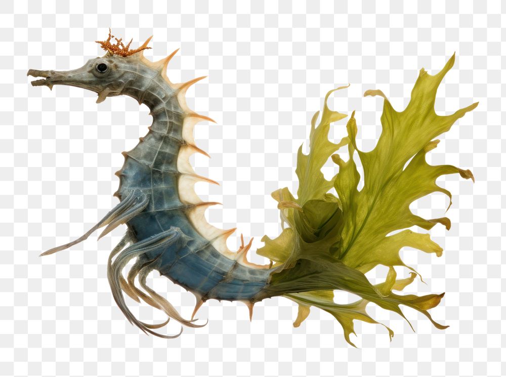 PNG Leafy seadragon seahorse animal white background. AI generated Image by rawpixel.