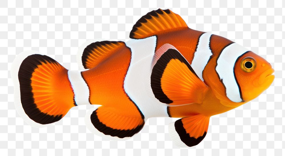 PNG Ocellaris clownfish animal white background pomacentridae. AI generated Image by rawpixel.