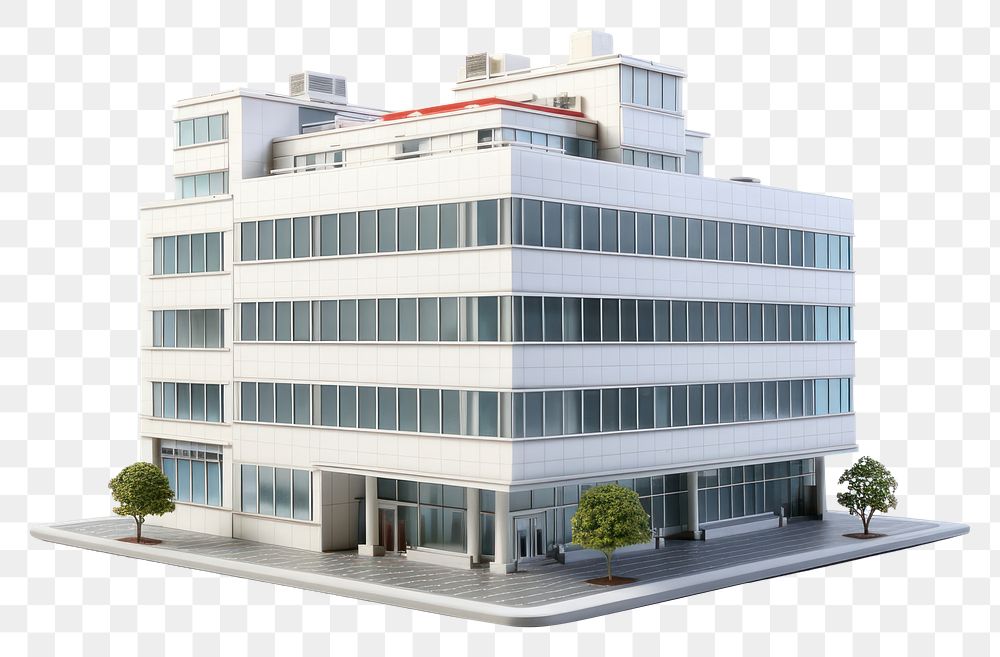 PNG  Office building architecture city white background. 