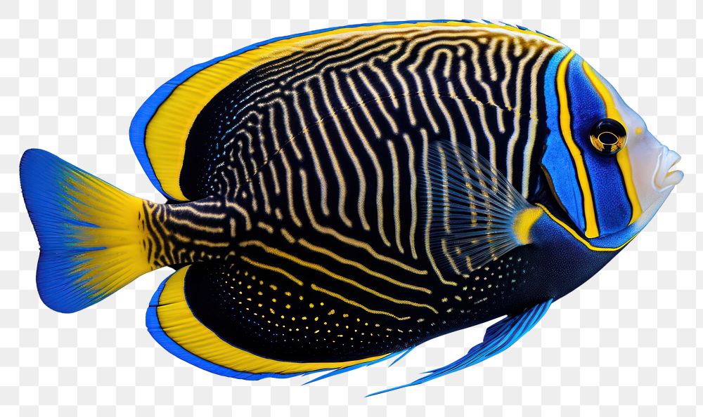 PNG Emperor angelfish animal pomacanthidae pomacentridae. AI generated Image by rawpixel.