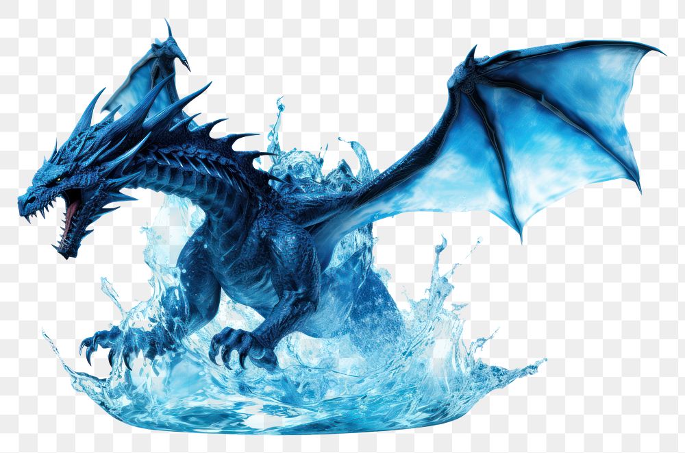 PNG Dragon animal blue white background. 