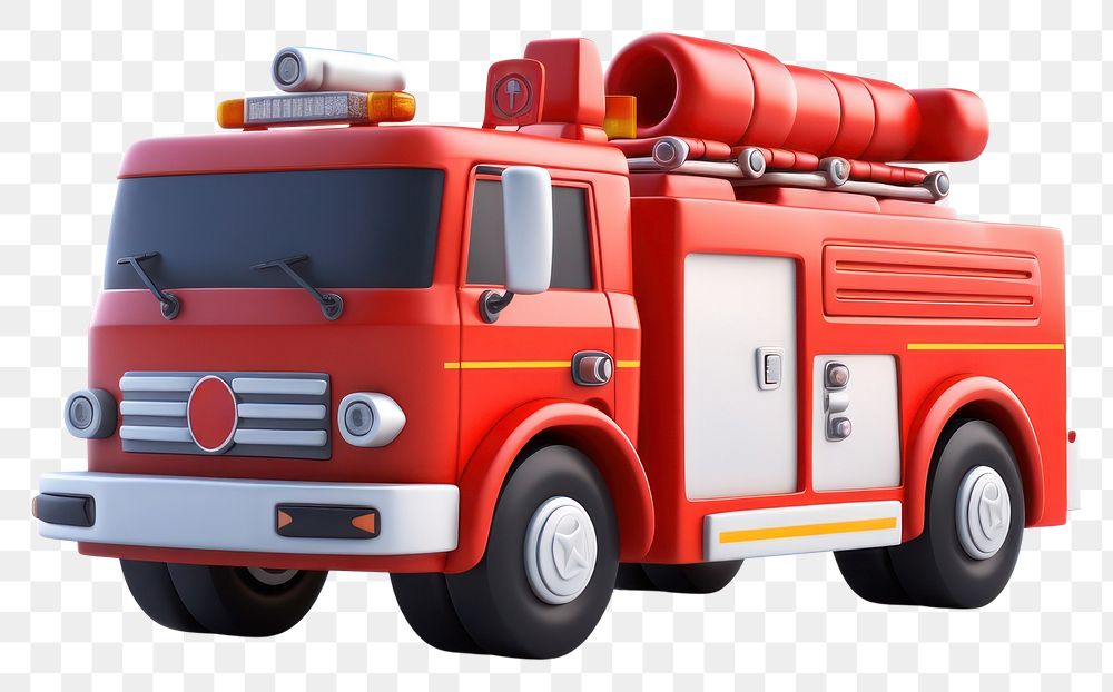 PNG Fire truck vehicle bus white background. AI generated Image by rawpixel.