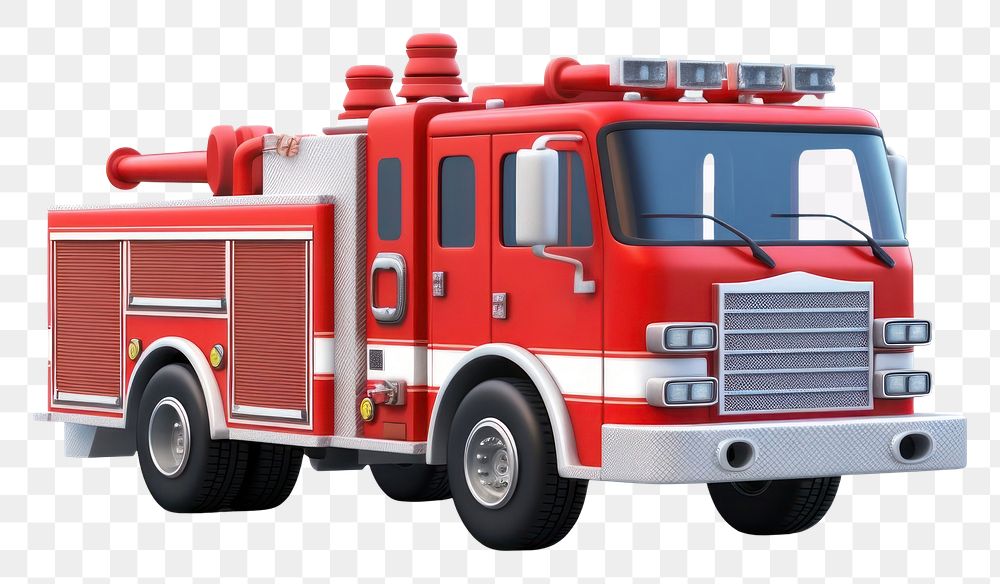 PNG Fire truck vehicle white background transportation. AI generated Image by rawpixel.