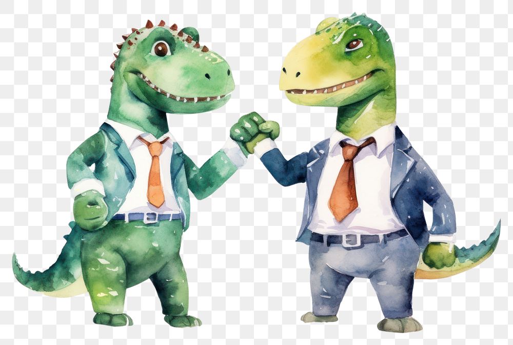 PNG Dinosaurs wearing suits cartoon animal toy. AI generated Image by rawpixel.