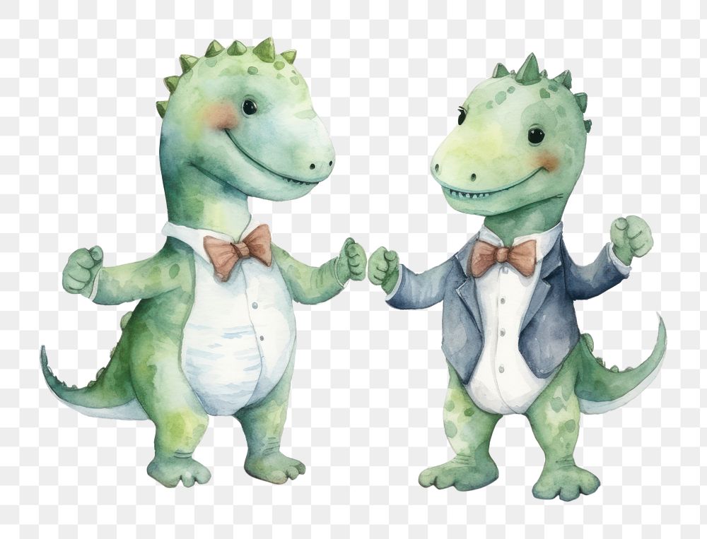 PNG Dinosaurs wearing suits cartoon animal toy. 