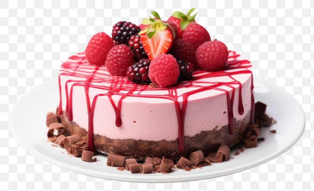 PNG  Raspberry cheesecake cream strawberry chocolate. AI generated Image by rawpixel.