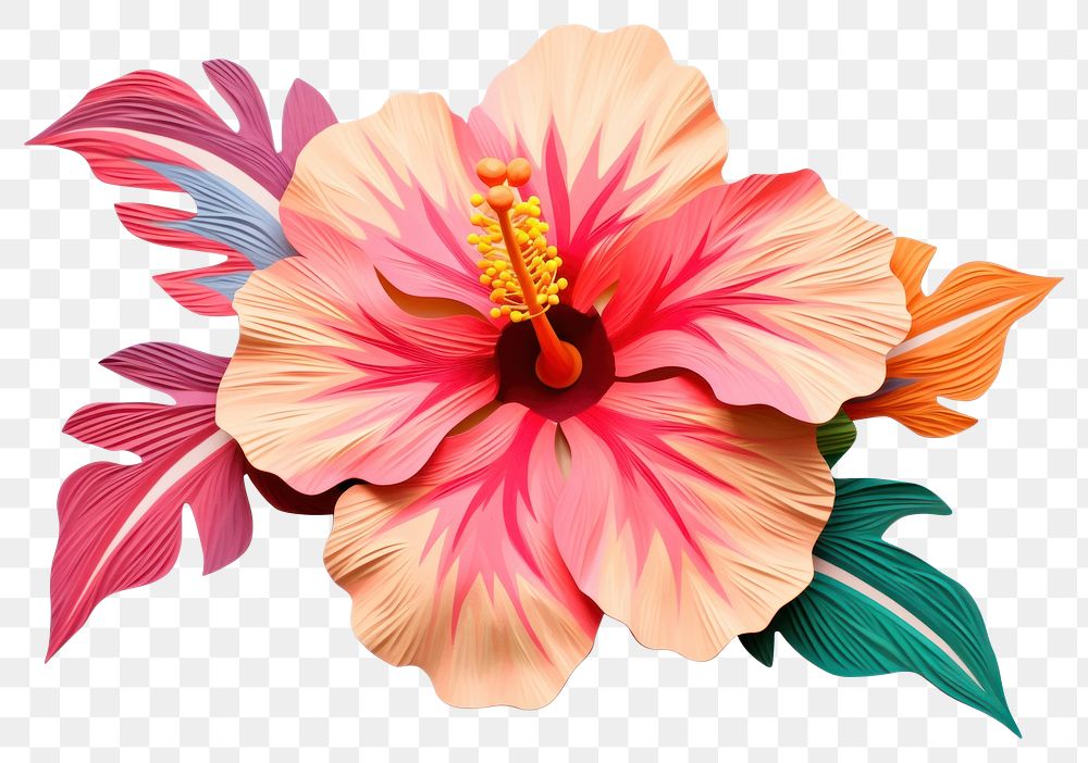 PNG Hibiscus flower plant white background inflorescence. AI generated Image by rawpixel.