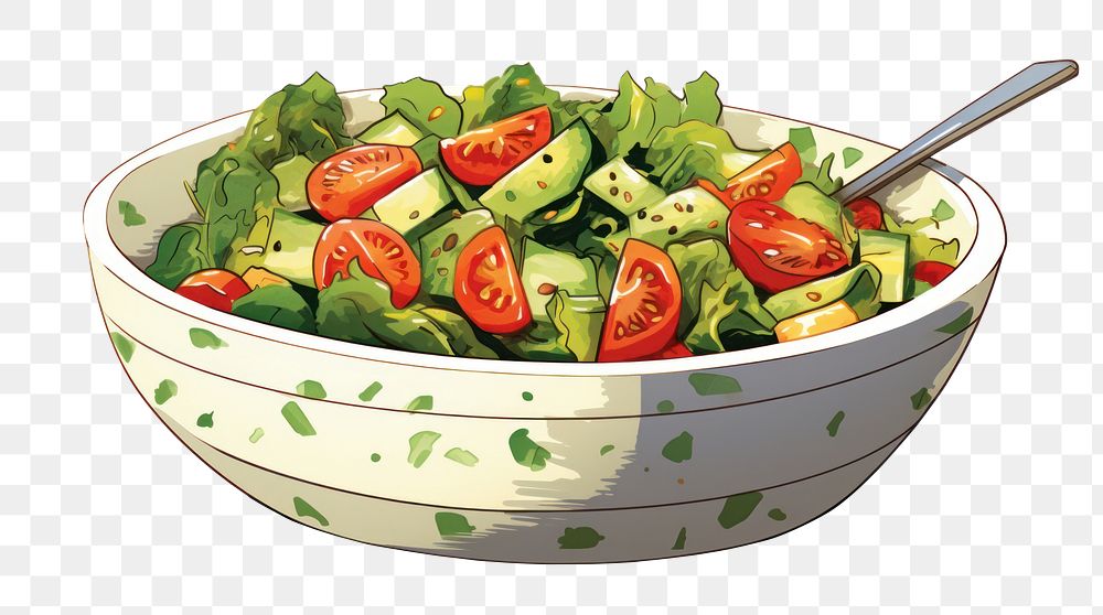 PNG Eating salad bowl vegetable food freshness. AI generated Image by rawpixel.