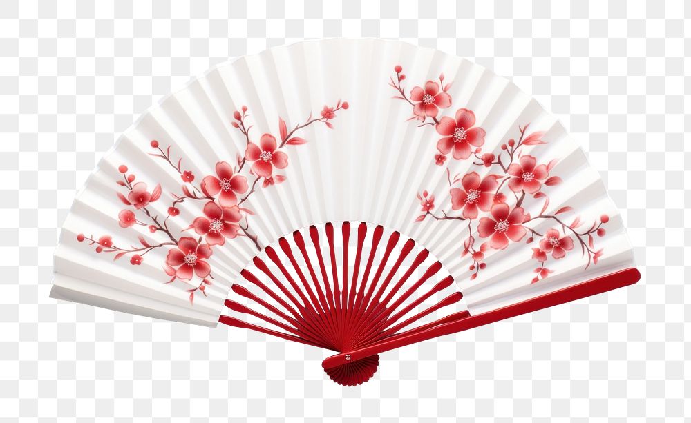 PNG Chinese fan pattern blossom flower. 