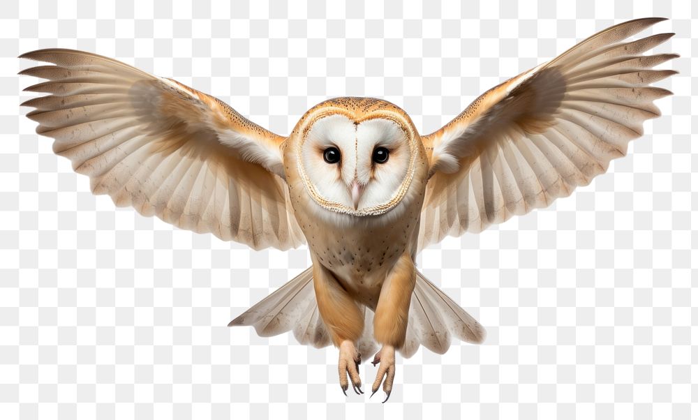 PNG Barn owl animal bird white background. AI generated Image by rawpixel.