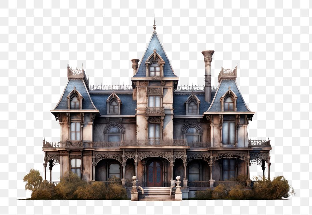 PNG Haunted mansion architecture building outdoors. AI generated Image by rawpixel.