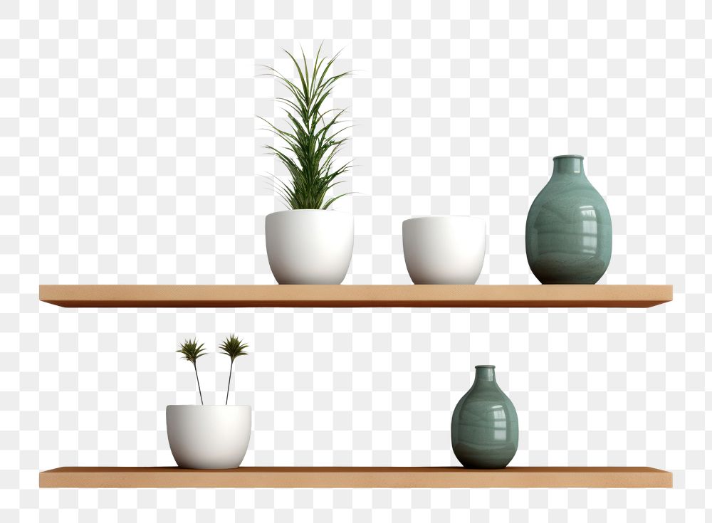 PNG  Modern shelf furniture plant vase