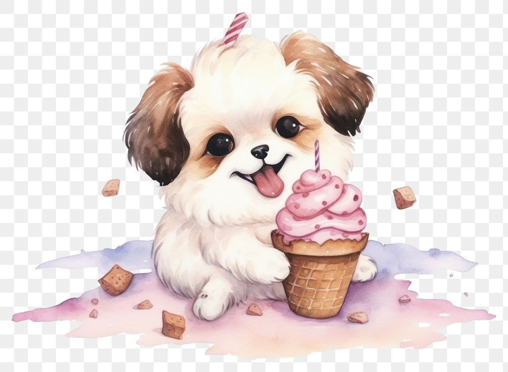 PNG Dog dessert mammal animal. AI generated Image by rawpixel.