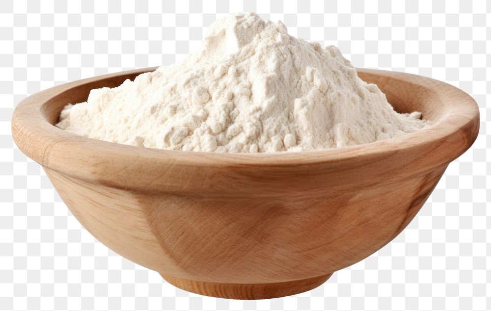 PNG  Bowl powder white flour. AI generated Image by rawpixel.