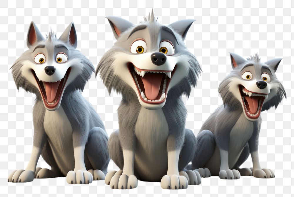 PNG Cartoon wolfs cartoon mammal animal. AI generated Image by rawpixel.