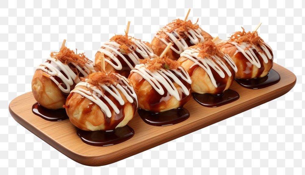 PNG 3D Illustration 8 Takoyaki dessert food meal. AI generated Image by rawpixel.