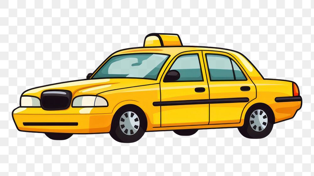 PNG Taxi car vehicle cartoon. AI generated Image by rawpixel.