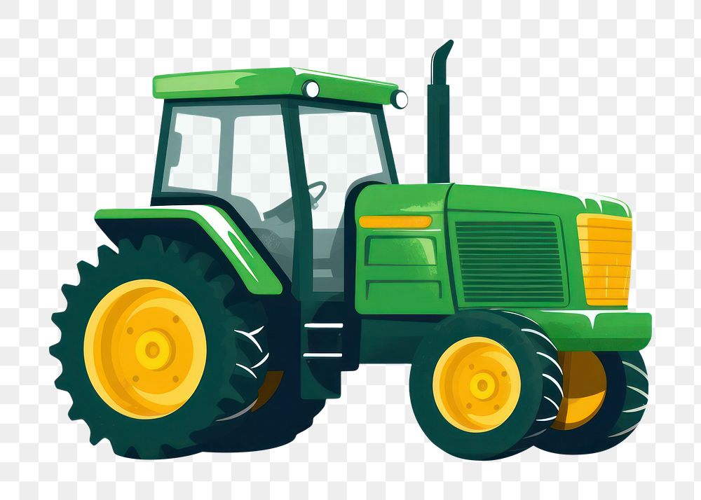 PNG  Tractor vehicle yellow green. AI generated Image by rawpixel.
