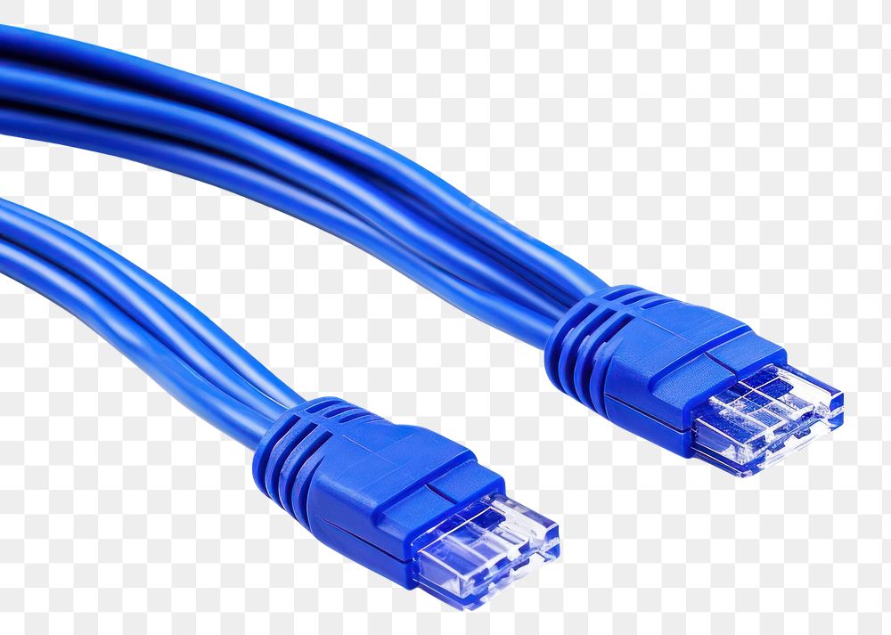 PNG  Network cable blue white background electricity. AI generated Image by rawpixel.