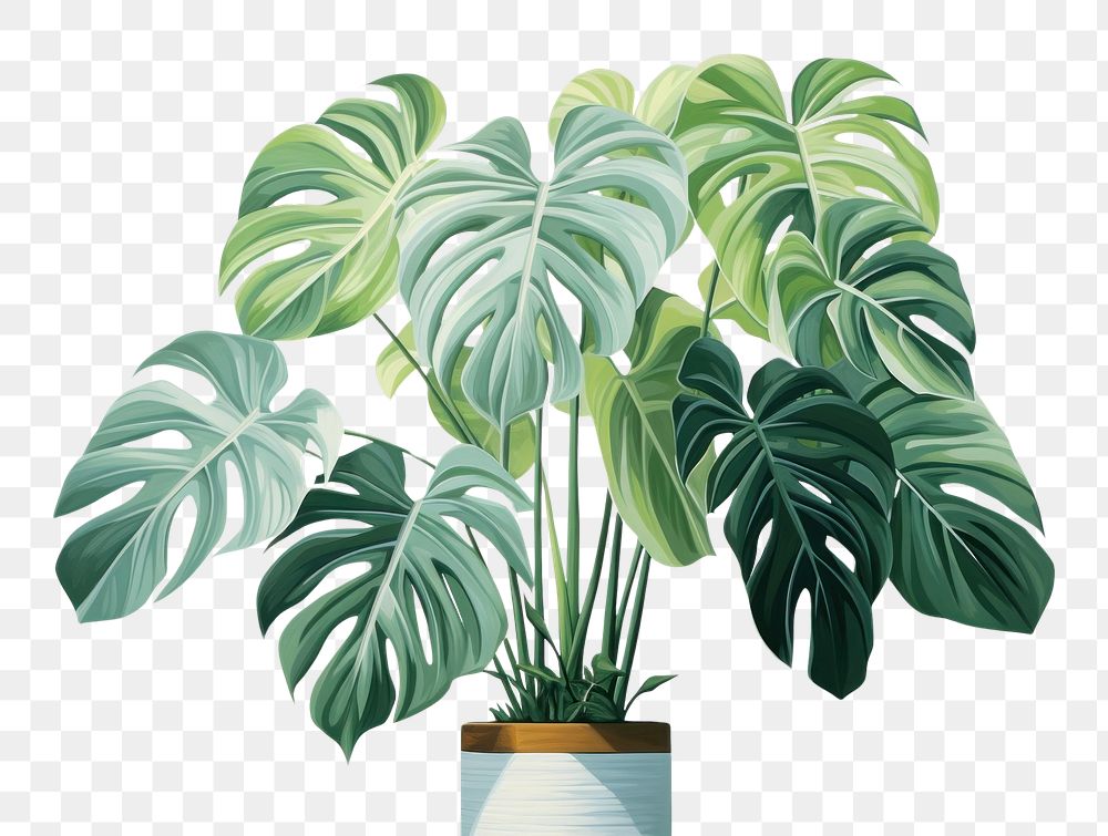 PNG  Split Leaf Philodendron leaf plant houseplant. AI generated Image by rawpixel.