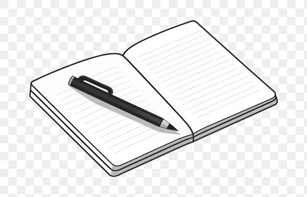 PNG A notepad pen paper diary. 