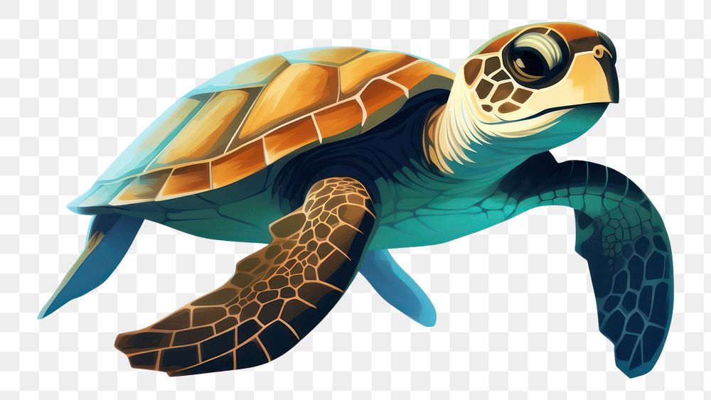 PNG A sea turtle reptile animal white background. AI generated Image by rawpixel.