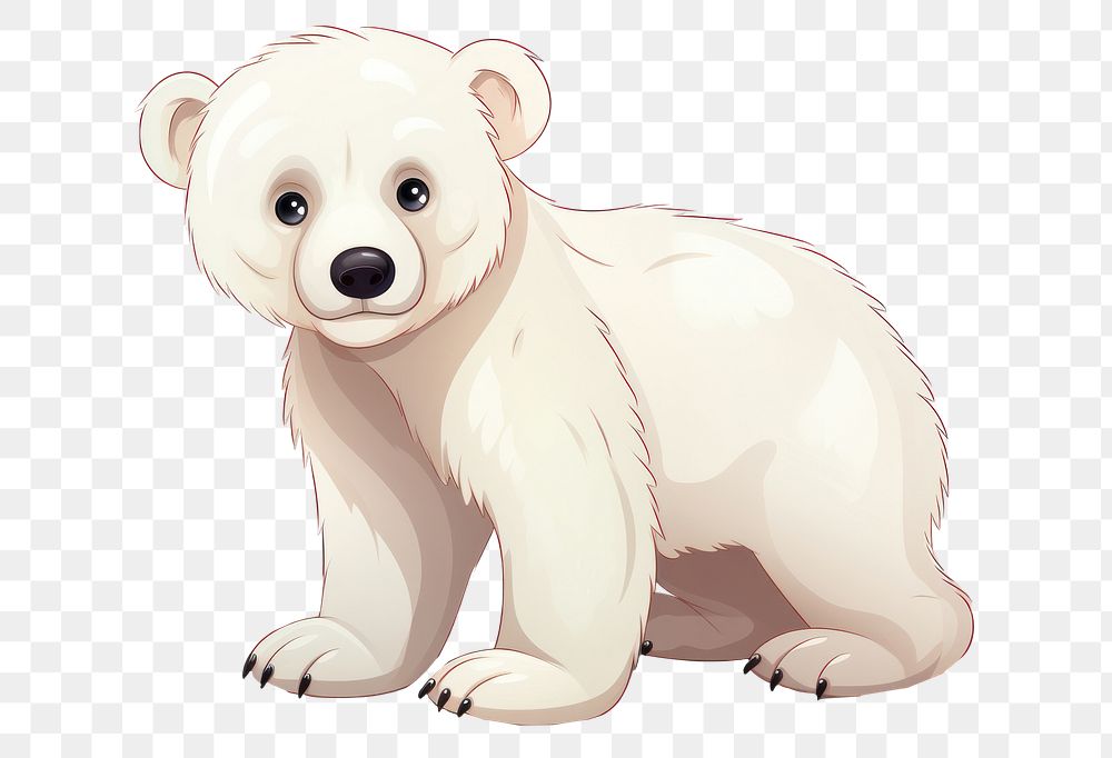 PNG Polar bear cartoon animal mammal. AI generated Image by rawpixel.
