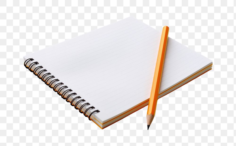 PNG A notepad pencil paper diary. 