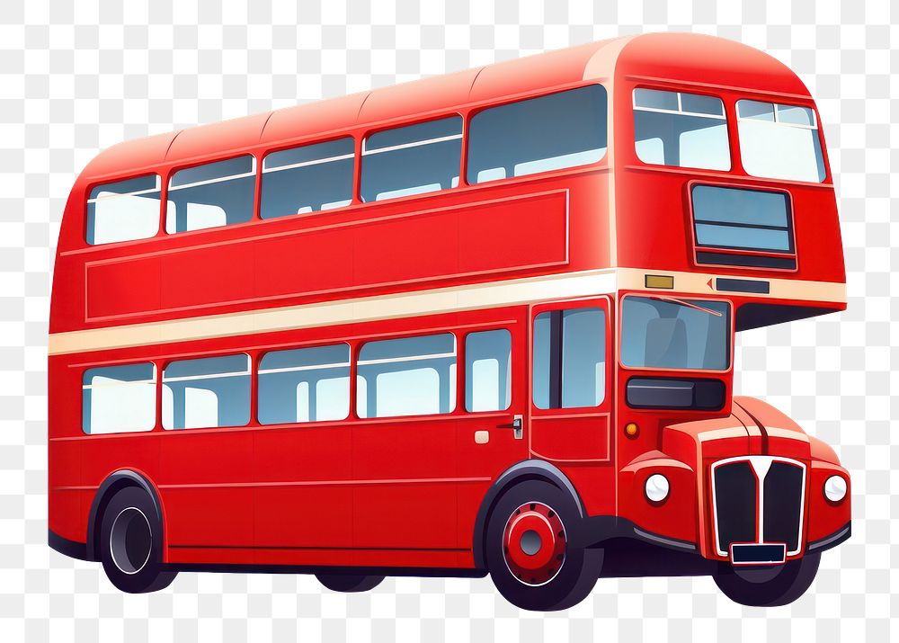 PNG  Bus vehicle red white background. AI generated Image by rawpixel.