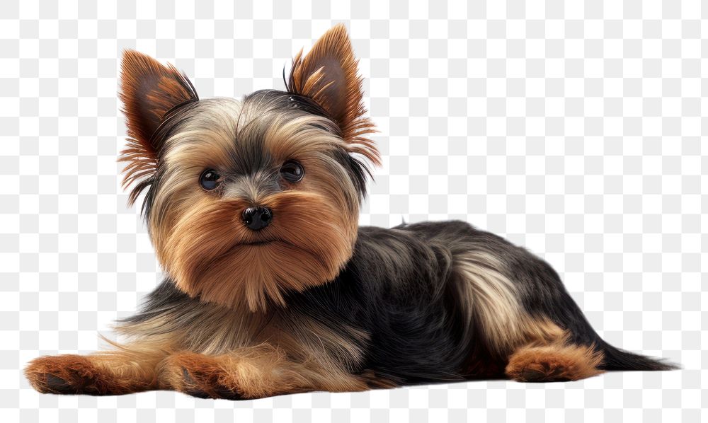 PNG Small yorkshire terrier lying down mammal animal pet. 