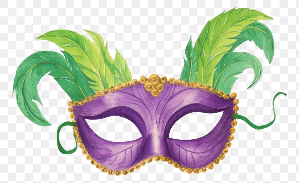 PNG  Mardi gras carnival drawing mask. AI generated Image by rawpixel.