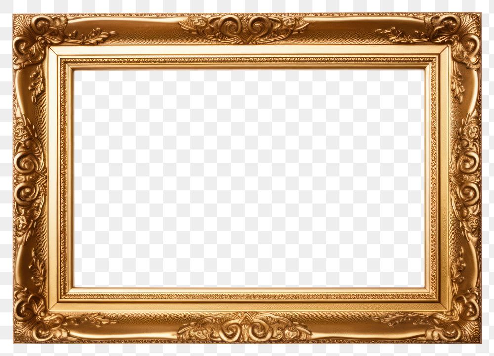 PNG Golden picture Frame backgrounds frame white background