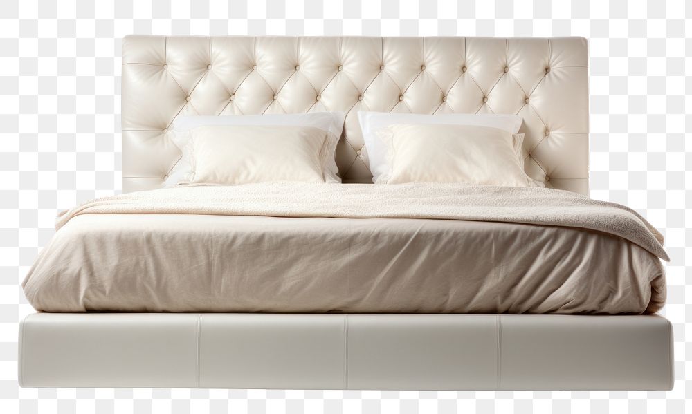 PNG Leather bed furniture mattress bedroom. 