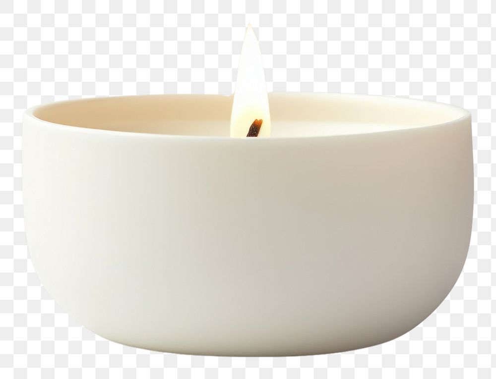 PNG Candle ceramic white bowl. AI generated Image by rawpixel.
