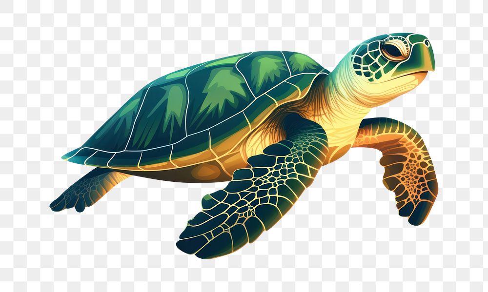 PNG Sea turtle reptile drawing animal. AI generated Image by rawpixel.