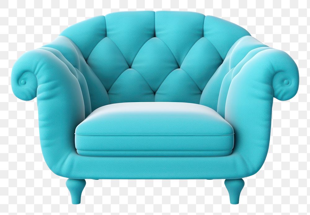 PNG Blue armchair furniture white background comfortable. AI generated Image by rawpixel.