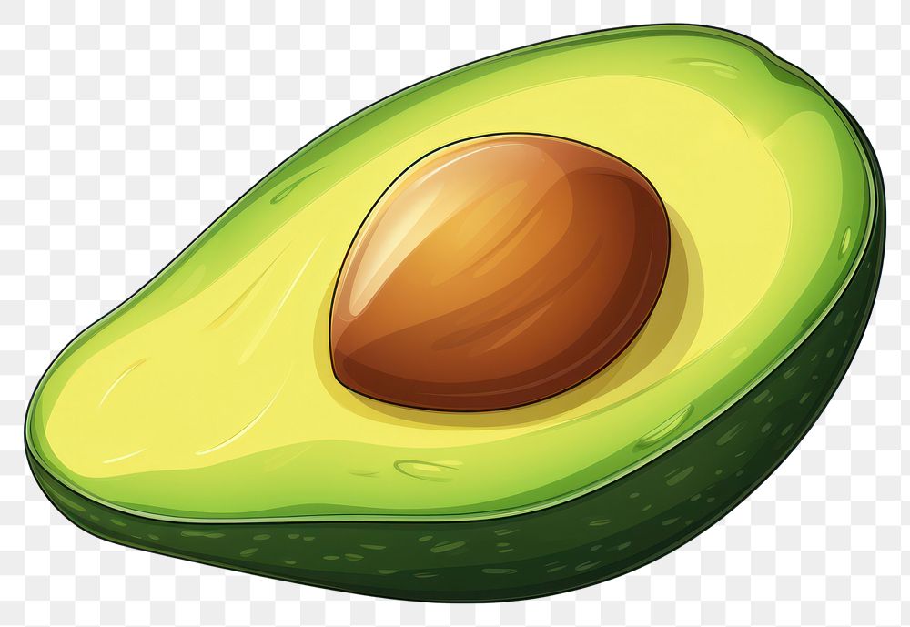 PNG Avocado cartoon plant food. AI generated Image by rawpixel.
