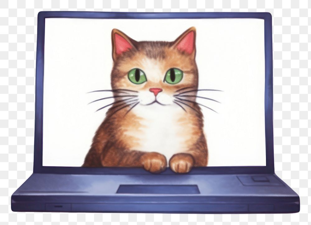 PNG A cat playing a social media animal computer mammal. 